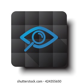 Flat Observation icon on black app button with drop shadow
