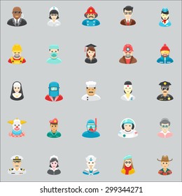 Flat Occupation and Professional Icons Set. Vector Illustration. Perfect for use in: Website, Presentation, Illustrations or Infographics.