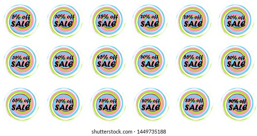 Flat off sale vector vintage with isolated calligraphic text. flat sale banner. sale vintage. off sale vintage. online marketing vector. online marketing poster promotional background