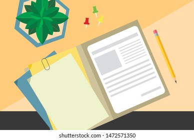 Flat offce design bussiness workplace 