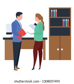 Flat office colleagues illustration vector 