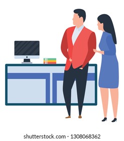 Flat office colleagues illustration vector 