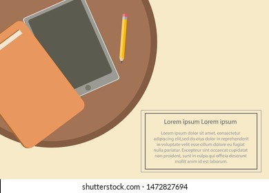 Flat office design bussiness workplace 