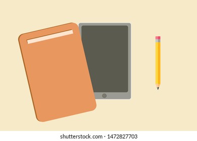 Flat office design bussiness workplace 