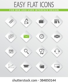 flat office easy flat web icons for user interface design