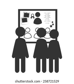 Flat office honor board icon isolated on white background