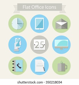 Flat office icons 1