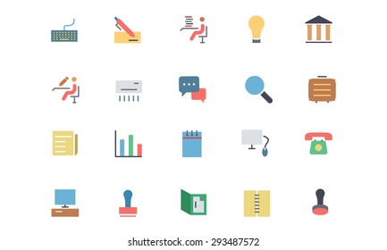 
Flat Office Vector Icons 3
