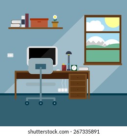 Flat Office Vector Illustration