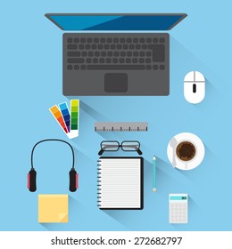 Flat office workspace