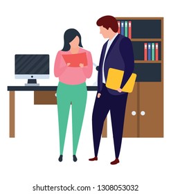 Flat official discussion illustration vector