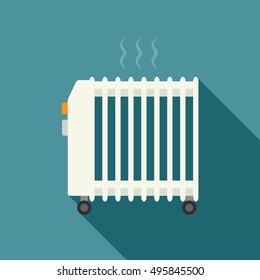 flat oil heater icon isolated. vector with long shadow