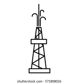 Flat oil rig icon. Vector sign for website or app. Illustration isolated on white background.