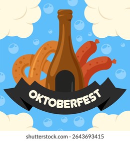 Banner do festival de oktoberfest plano. Ilustração do plano de fundo do Oktoberfest