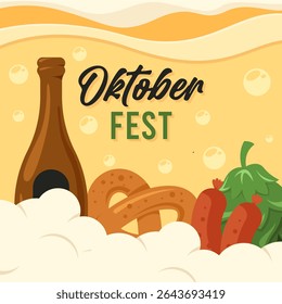Banner do festival de oktoberfest plano. Ilustração do plano de fundo do Oktoberfest