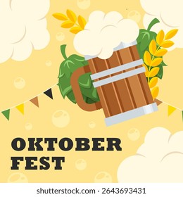 Banner do festival de oktoberfest plano. Ilustração do plano de fundo do Oktoberfest