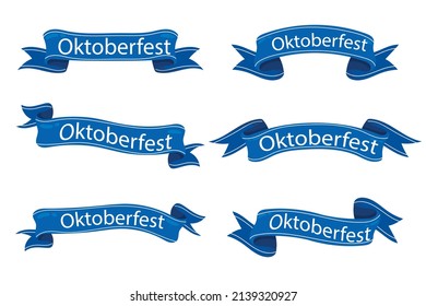 flat oktoberfest ribbons collection set