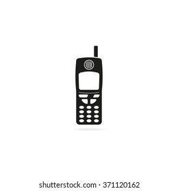Flat old mobile phone icon.