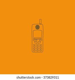 Flat old mobile phone icon.