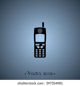 Flat old mobile phone icon. Phone Icon Vector. 