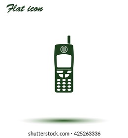 Flat old mobile phone icon. Phone Icon Vector. 