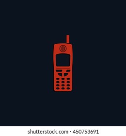 Flat old mobile phone icon.