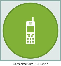 Flat old mobile phone icon.