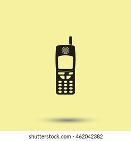 Flat old mobile phone icon.