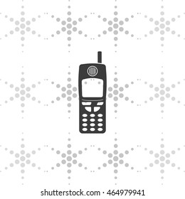 Flat old mobile phone icon.
