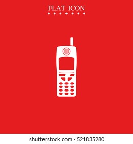 Flat old mobile phone icon.
