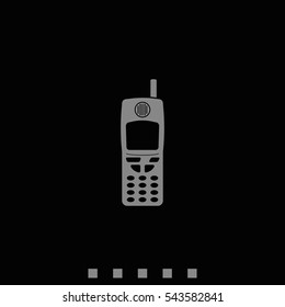 Flat old mobile phone icon.