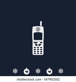 Flat old mobile phone icon.