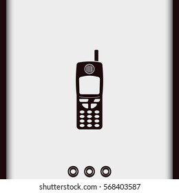 Flat old mobile phone icon.
