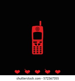 Flat old mobile phone icon.