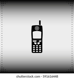 Flat old mobile phone icon.