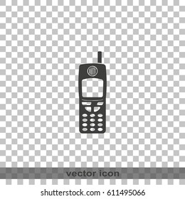Flat old mobile phone icon.
