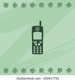 Flat old mobile phone icon.