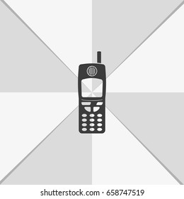Flat old mobile phone icon.