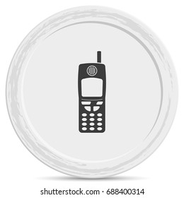 Flat old mobile phone icon.