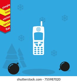 Flat old mobile phone icon.