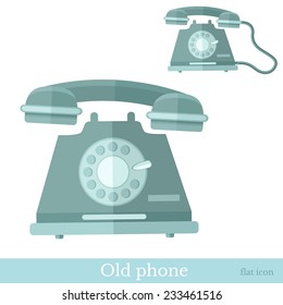 flat old phone icon on white