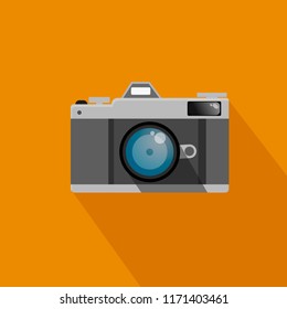 Flat old photo camera eps 10 for your design
