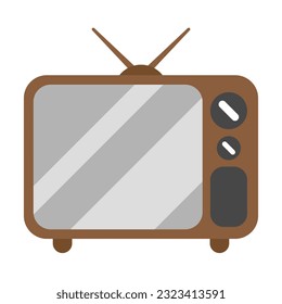 flat old tv illustration on white background, refrigerator clip art, 