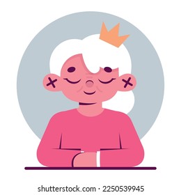 Flat Old Woman Illustration, International Womens Day
