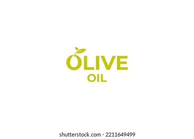 Flat olive oil logo design vector template illustration