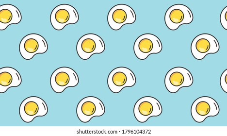 Flat omelet seamless pattern background vector