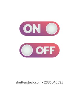 Flat on and off buttons icon symbol vector Illustration.