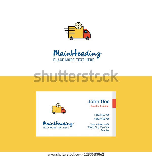 Flat On time delivery Logo and Visiting Card\
Template. Busienss Concept Logo\
Design