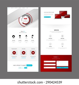 Flat One page website design template. Vector 