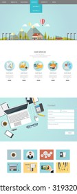 Flat One page website design